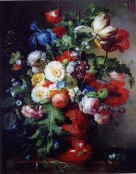 Floral, beautiful classical still life of flowers.052